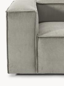 Sillón de pana Lennon, Tapizado: pana (92% poliéster, 8% p, Estructura: madera de pino maciza, ma, Patas: plástico Este producto es, Pana gris, An 130 x F 101 cm