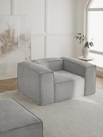 Fauteuil en velours côtelé Lennon, Velours côtelé gris, larg. 130 x prof. 101 cm