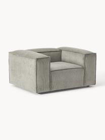 Sillón de pana Lennon, Tapizado: pana (92% poliéster, 8% p, Estructura: madera de pino maciza, ma, Patas: plástico Este producto es, Pana gris, An 130 x F 101 cm