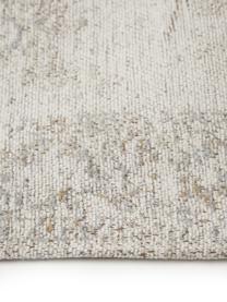 Passatoia vintage in ciniglia tessuta a mano Nalia, Retro: 100% cotone, Color crema, Larg. 80 x Lung. 300 cm