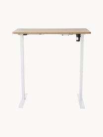 Höhenverstellbarer Schreibtisch Lea, Tischplatte: Sperrholz, Melamin beschi, Gestell: Metall, beschichtet, Holz, Weiß, B 120 x T 60 cm