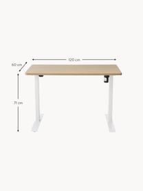 Výškově nastavitelný psací stůl Lea, Dřevo, bílá, Š 120 cm, H 60 cm