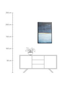 Gerahmter Leinwanddruck Wrigley, Rahmen: Mitteldichte Holzfaserpla, Bild: Leinwand, Blautöne, Goldfarben, B 60 x H 90 cm