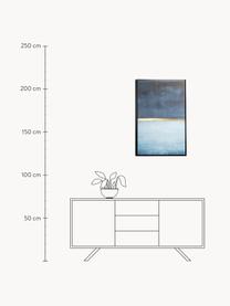 Stampa su tela Wrigley, Cornice: pannello di fibra a media, Immagine: tela, Tonalità blu, dorato, Larg. 60 x Alt. 90 cm