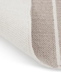 Tapis de couloir rayé taupe beige Vigga, 100 % coton, Taupe, beige, larg. 80 x long. 250 cm