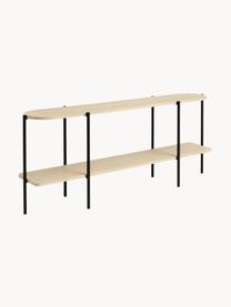 Estantería de madera y metal Gugge, Estantes: tablero de fibras de dens, Estructura: metal con pintura en polv, Madera, negro, An 150 x Al 61 cm