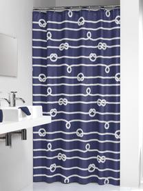 Cortina de baño Delaney, Ojales: metal, Azul, blanco, An 180 x L 200 cm