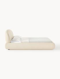 Bouclé čalouněná postel se zaoblenými rohy Alba, Krémově bílá, Š 140 cm, D 200 cm