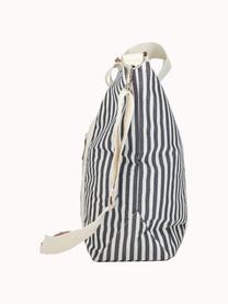 Sac isotherme Strand, 40 % coton, 40 % polyester, 15 % vinyle imperméable, 5 % cuir, Blanc cassé, anthracite, larg. 41 x haut. 51 cm