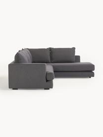 Sofa narożna Tribeca, Tapicerka: 100% poliester Dzięki tka, Stelaż: lite drewno sosnowe z cer, Nogi: lite drewno sosnowe z cer, Antracytowa tkanina, S 274 x G 192 cm, prawostronna