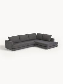 Ecksofa Tribeca, Bezug: 100 % Polyester Der hochw, Gestell: Massives Kiefernholz, FSC, Füße: Massives Buchenholz, lack, Webstoff Anthrazit, B 274 x T 192 cm, Eckteil rechts