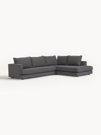 Sofa narożna Tribeca, Tapicerka: 100% poliester Dzięki tka, Stelaż: lite drewno sosnowe z cer, Nogi: lite drewno sosnowe z cer, Antracytowa tkanina, S 274 x G 192 cm, prawostronna