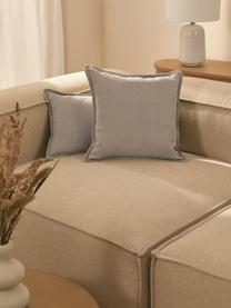 Housse de coussin pur lin gris clair Lanya, 100 % pur lin, Gris clair, larg. 40 x long. 40 cm