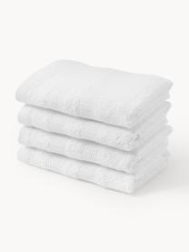 Set de toallas texturizadas Yara, 3 uds., Blanco, Set de 3 (toalla tocador, toalla lavabo y toalla ducha)