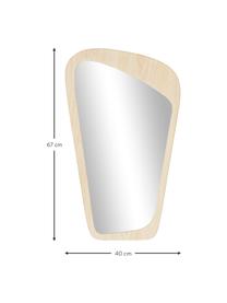 Lustro ścienne May, Jasne drewno naturalne, S 40 x W 67 cm