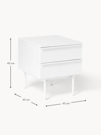 Table de chevet en bois Elona, Blanc, larg. 45 x haut. 40 cm