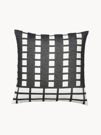 Baumwoll-Kissenhülle Contemporary, Baumwolle, Off White, Anthrazit, B 60 x L 60 cm