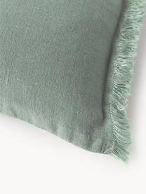 Housse de coussin pur lin avec franges Luana, 100 % pur lin

Le lin est naturellement doté d'un toucher plutôt rugueux et d'un aspect froissé
Sa résistance élevée au accrocs lui confère robustesse et longévité, Vert sauge, larg. 40 x long. 40 cm