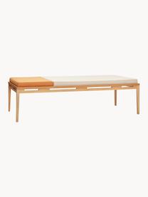 Diván Amber, Tapizado: 100% poliéster, Estructura: madera de roble, Tejido naranja, blanco crema, madera de roble, An 180 x F 80 cm