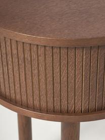 Psací stůl s žebrovým čelem Calary, Dubové dřevo, tmavě hnědě lakované, Š 130 cm, H 50 cm