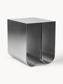 Metalen bijzettafel Curved, Edelstaal, Zilverkleurig, B 26 x H 36 cm