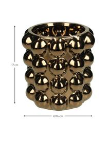 Übertopf Spots aus Steingut, Steingut, Kupferfarben, Ø 16 x H 17 cm