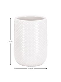 Vaso cepillo de dientes de gres Dotty, Gres, Blanco, Ø 8 x Al 11 cm