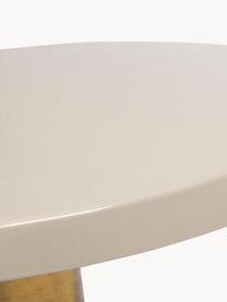 Stolik pomocniczy Nalima, Blat: stal emaliowana, Biały, odcienie mosiądzu, Ø 50 x W 50 cm