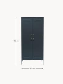 Kleiner Kleiderschrank The Twinny, Stahl, pulverbeschichtet, Anthrazit, B 85 x H 183 cm