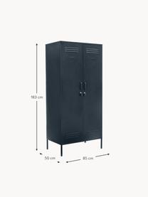 Kleiner Kleiderschrank The Twinny, Stahl, pulverbeschichtet, Anthrazit, B 85 x H 183 cm