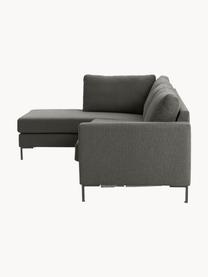 Schlafsofa Luna (3-Sitzer) mit Matratze, Bezug: 100 % Polyester Der strap, Gestell: Massives Buchenholz, Schi, Webstoff Anthrazit, B 270 x T 184 cm, Eckteil links