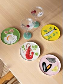 Set di 4 piatti da colazione in dolomite dipinti a mano De La Mer, Dolomite smaltata, Multicolore, Ø 16 cm