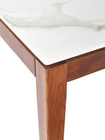 Mesa de comedor en look mármol Jackson, tamaños diferentes, Tablero: piedra cerámica con aspec, Aspecto mármol blanco, madera de roble, marrón pintado, An 140 x F 90 cm