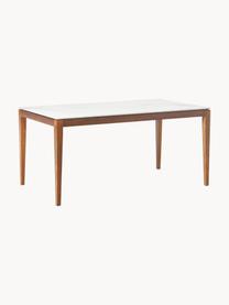 Table look marbre Jackson, tailles variées, Aspect marbre blanc, chêne laqué brun, larg. 140 x prof. 90 cm