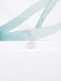 Housse de couette en percale Francine, Endroit : vert, blanc Envers : blanc