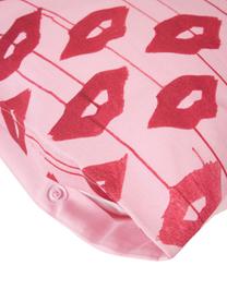Federa di design in raso di cotone Kacy 2 pz, Rosa, rosso, fantasia, Larg. 50 x Lung. 80 cm, 2 pz