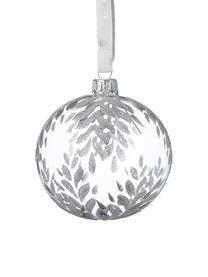 Boules de Noël Cadelia, 2 pièces, Transparent, couleur argentée
