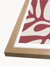 Ingelijste digitale print Red Reef, Lijst: hout, MDF, Roodbruin, lichtbeige, B 32 x H 42 cm