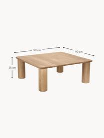Tavolino da salotto in legno di quercia Didi, Legno massiccio di quercia oliato, Legno di quercia, Larg. 90 x Prof. 90 cm