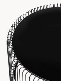Set de mesas de centro Wire, 2 uds., tablero de vidrio, Estructura: acero con pintura en polv, Tablero: vidrio laminado, Negro, cristal espejado tintado en negro, Set de diferentes tamaños