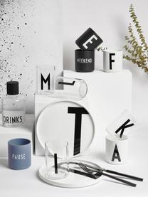 Design waterglas Personal met letters (varianten van A tot Z), Borosilicaatglas, Transparant, zwart, Waterglas A, 300 ml