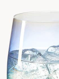 Mundgeblasene Wassergläser Ellery, irisierend, 4 Stück, Glas, mundgeblasen, Transparent, irisierend, Ø 9 x H 10 cm, 370 ml