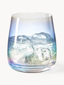 Ručne fúkané poháre na vodu Rainbow, 4 ks, Fúkané sklo, Priehľadná, dúhová, Ø 9 x V 10 cm