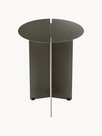 Okrúhly pomocný stolík s patinou Oru, Nehrdzavejúca oceľ, práškový náter, Antracitová s patinou, Ø 35 x V 48 cm