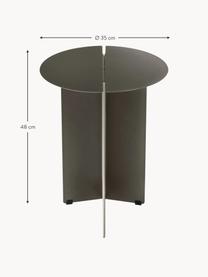 Table d'appoint ronde avec finition antique Oru, Acier inoxydable, revêtement par poudre, Grège avec finition antiquaire, Ø 35 x haut. 48 cm