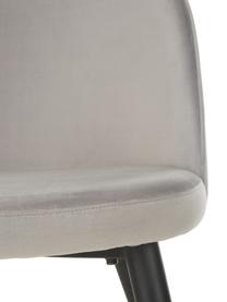 Fluwelen stoelen Amy, 2 stuks, Bekleding: fluweel (polyester), Poten: gepoedercoat metaal, Fluweel grijs, B 51 x D 55 cm
