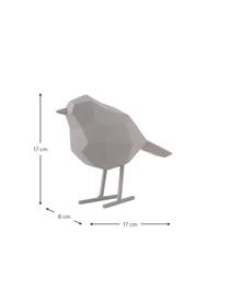 Dekorace Bird, Polyresin, Šedá, Š 17 cm, V 14 cm