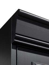 Schwarzer Vitrinenschrank Organize, Korpus: Kiefernholz, massiv, lack, Griffe: Metall, beschichtet, Schwarz, B 110 x H 215 cm