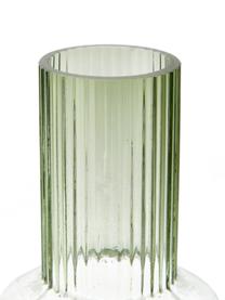 Vaso di design trasparente con riflessi verdi Rilla, Vetro, Verde, Ø 10 x Alt. 21 cm