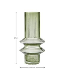 Vase design reflets verts Rilla, Verre, Vert, Ø 10 x haut. 21 cm